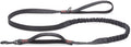 Beeztees parinca premium elastische looplijn - hondenriem - nylon - zwart - 180 cm x 25 mm