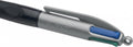 Bic ® 4 kleuren grip pro balpen, medium punt, 1 mm, zwart, blauw, rood, groen (doos 12 stuks)