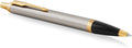 Parker im balpen | geborsteld metaal | medium punt blauwe inkt | met geschenkdoos