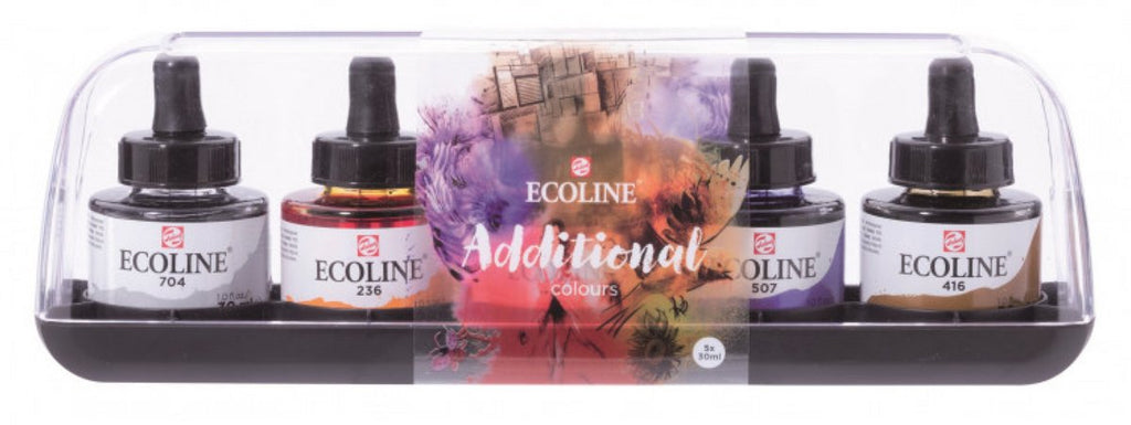 Bruynzeel ecoline vloeibare waterverf set additioneel, 5x30ml