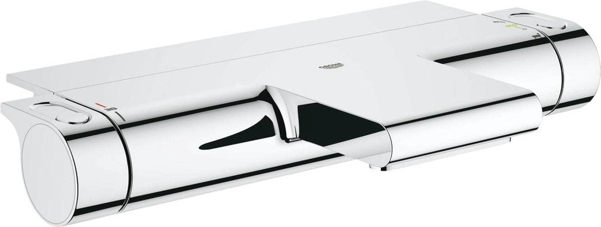 Grohe grohtherm 2000 thermostatische badkraan - 15cm - aquacalibrator - met omstelling en cooltouch - inclusief koppelingen en planchet - chroom
