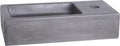 Differnz ravo toiletfontein - fontein van beton - kleur donkergrijs - verstevigd met glasfiber - met waterafstotende coating - kraangat rechts - hangend model - afmetingen 38.5 x 18.5 x 9 cm
