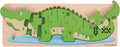 Bigjigs houten telpuzzel krokodil, 10st.