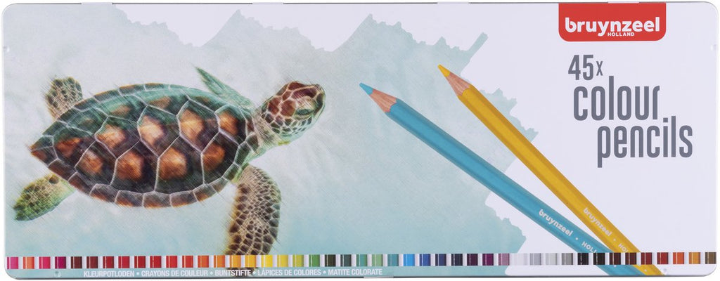 Bruynzeel Schildkröten-Dose mit 45 Buntstiften