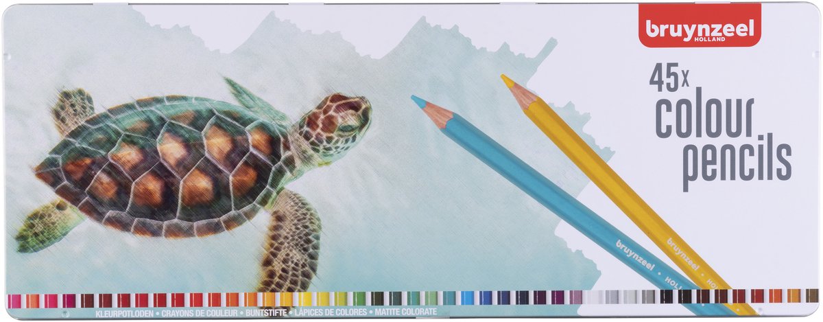Bruynzeel Schildkröten-Dose mit 45 Buntstiften