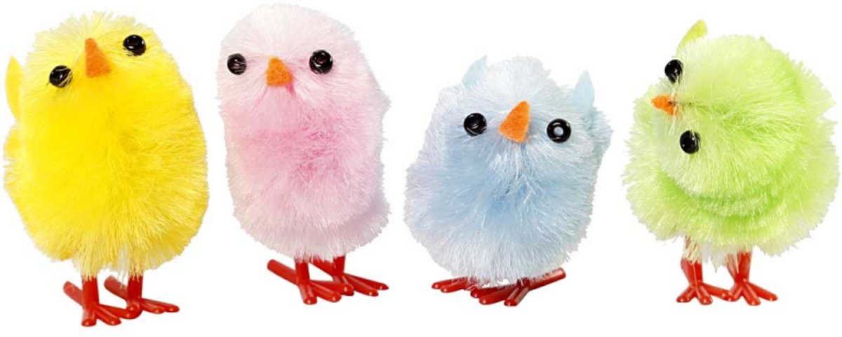 Creativ Company Bunte Osterküken aus Chenille, 12 Stück.