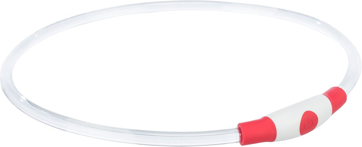 Trixie lichtgevende halsband usb flash light oplaadbaar tpu rood