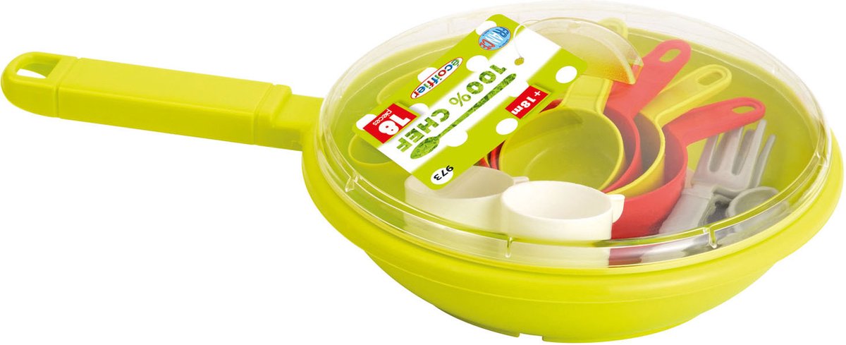 Ecoiffier 100% Chefpfanne mit Geschirr
