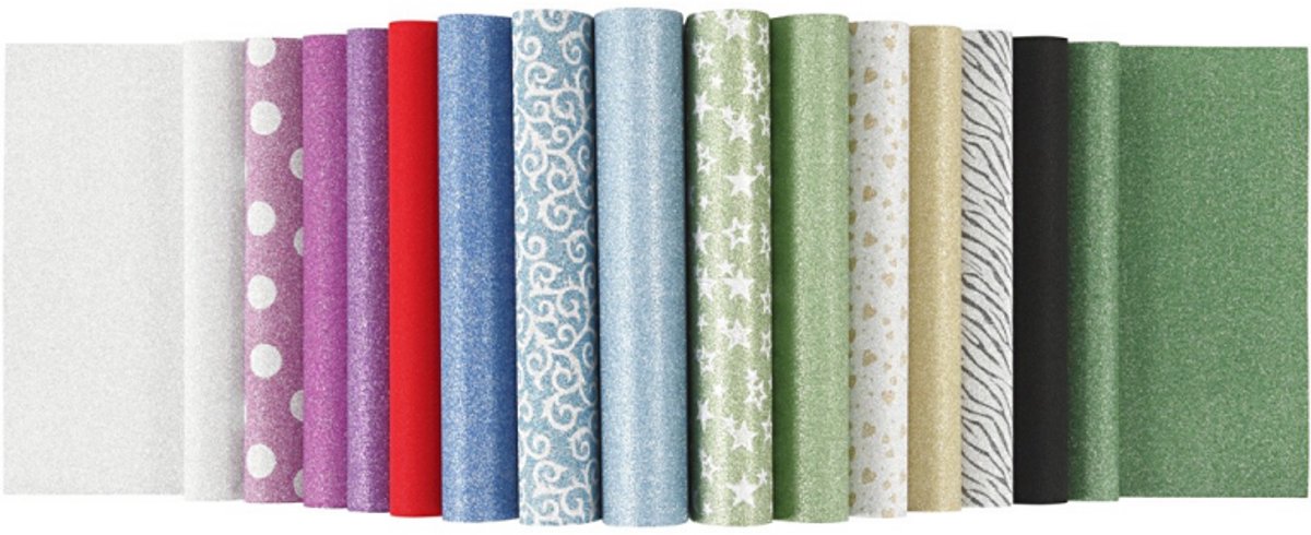 Glitzerpapierblock von Creativ Company, A4, Blattgröße 210 x 297 mm, 150 g, 30 Blatt, 1 Stück