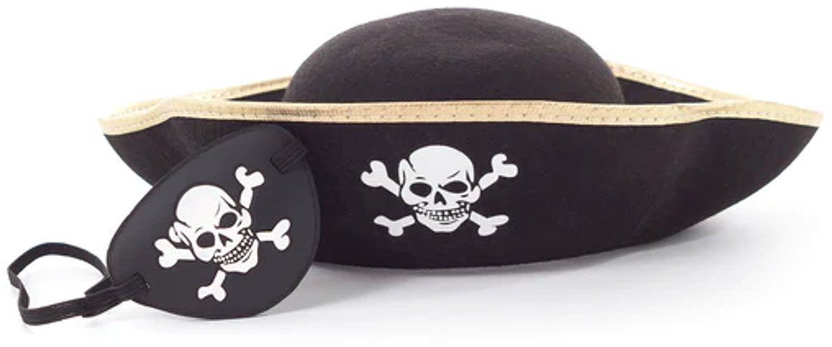 Little adventures - piraten accessoireset – hoed ooglapje one size