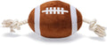Beeztees rugbybal met touw - hondenspeelgoed - pluche - bruin - 37x15x15cm