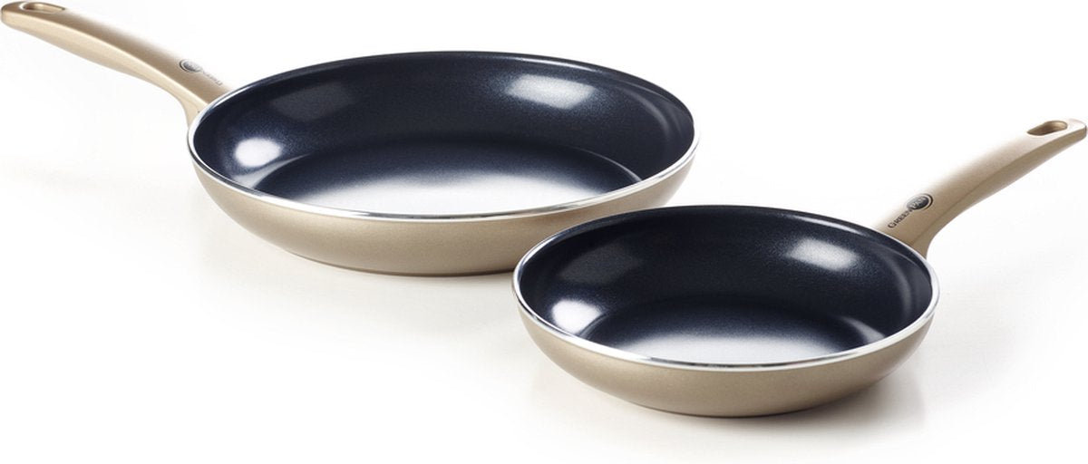 Greenpan cambridge bronze koekenpannenset 24 cm 28 cm - pfas-vrij - inductie