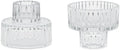 Partydeco 4 stuks 2-in-1 glazen kaarsenhouder 6.5x5.5 cm