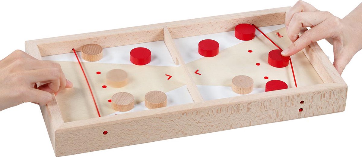 Goki gezelschapsspel: 2 in 1 super puck 40x21,5x4,5cm, 9-delig, 5+