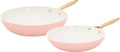 Cosy trendy elegance koekenpannenset 2-delig ø24 28cm - pfas-vrij - inductie koekenpan - snelle opwarming - zonder deksel - pink