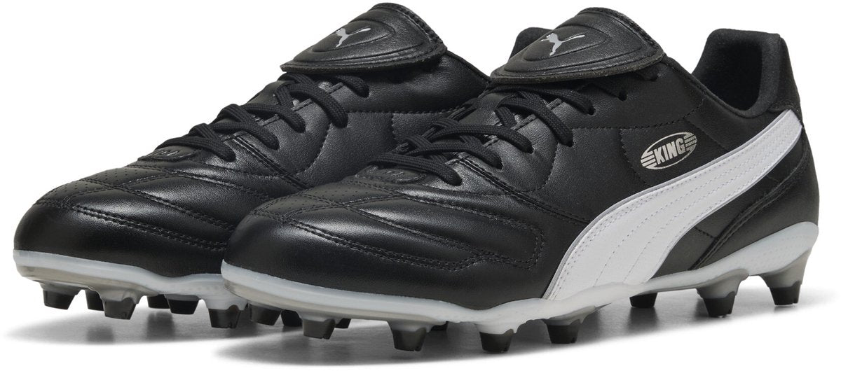 Puma king liga fg ag unisex sportschoenen - black- silver- white 43