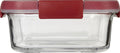 Curver smart cook glazen vershouddoos - vierkant - 0,7l - rood transparant