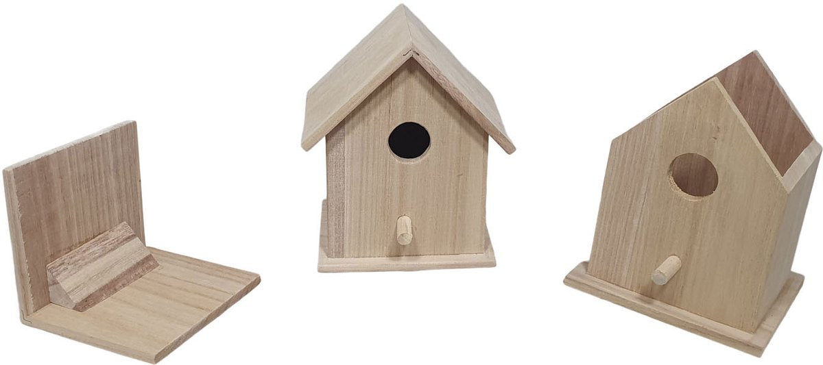 Quadratisches Vogelhaus aus Playwood-Holz mit abnehmbarem Dach
