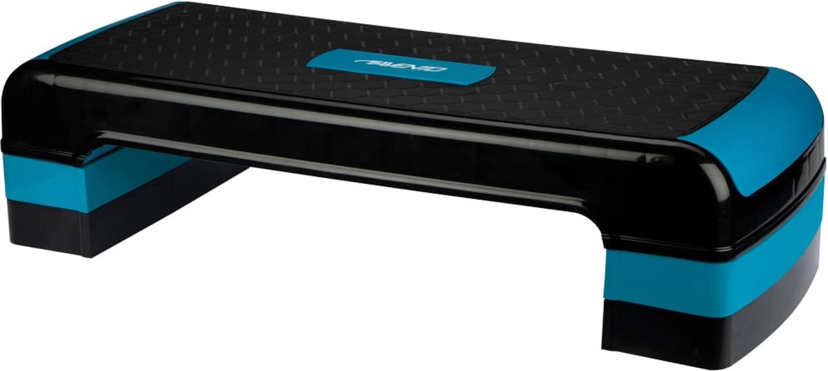 Avento fitness stepbank groot - zwart blauw - verstelbaar in 3 hoogtes