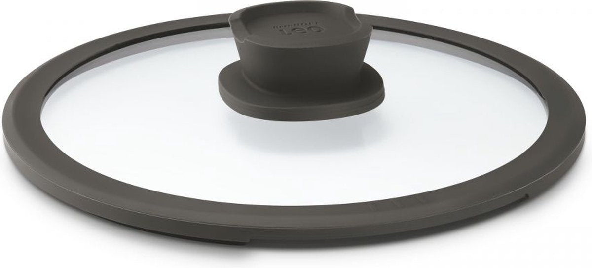 Berghoff leo glazen deksel stone - ø 28cm - grijs -