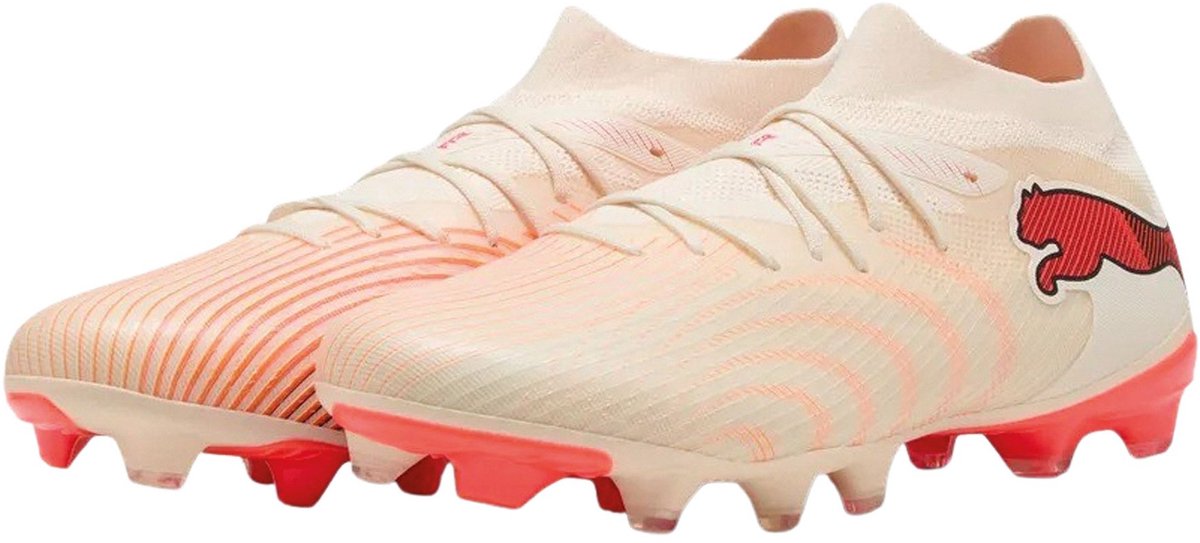 Puma future 9 match fg ag unisex sportschoenen - sugared almond- white-ultra red- black 44