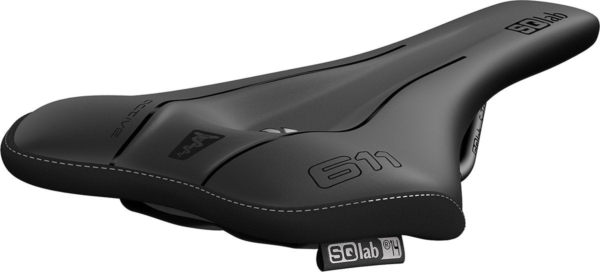 Sq lab sqlab ergowave active zadel 611 s-tube – mtb tech trail – superlicht schuim - zwart – 14cm