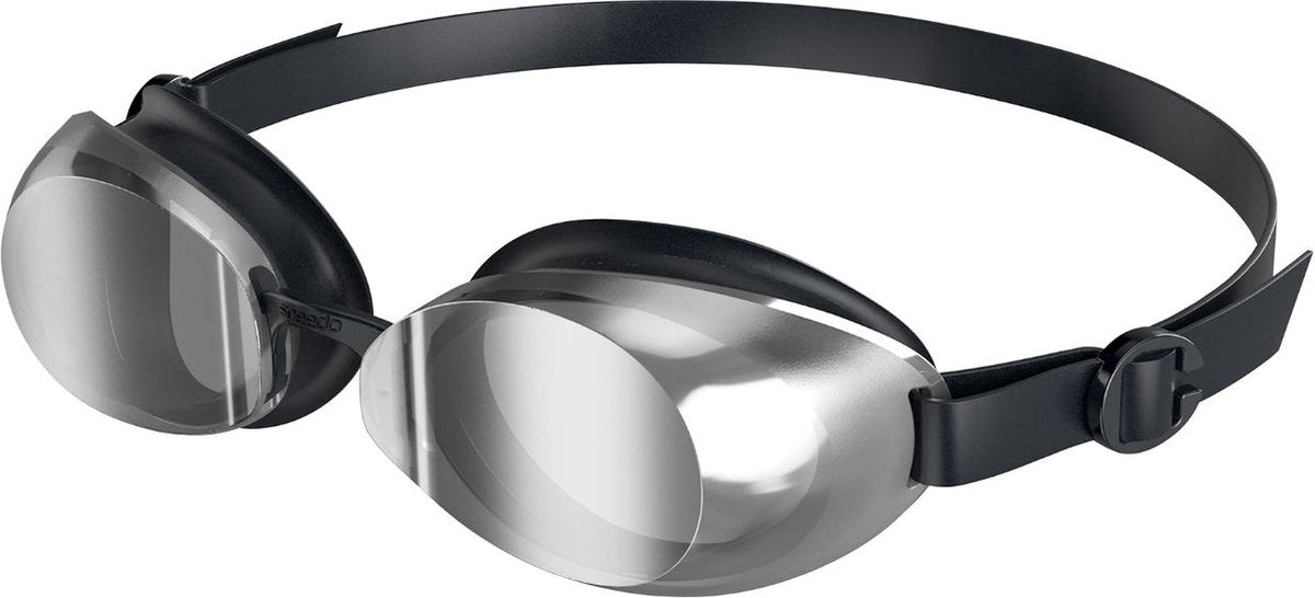 Speedo zwembril jet 2.0 mirror - zwart chroom - volwassenen uv bescherming.