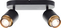 Brilliant covelo - plafondspot - gu10 2x5w - 3000k - zwart goud