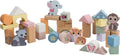 Jouéco ® - the wildies family houten blokken in ton 50 stuks
