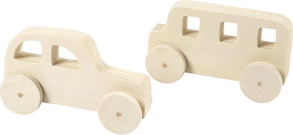 Creativ Company Holzautos, 2 Stück.