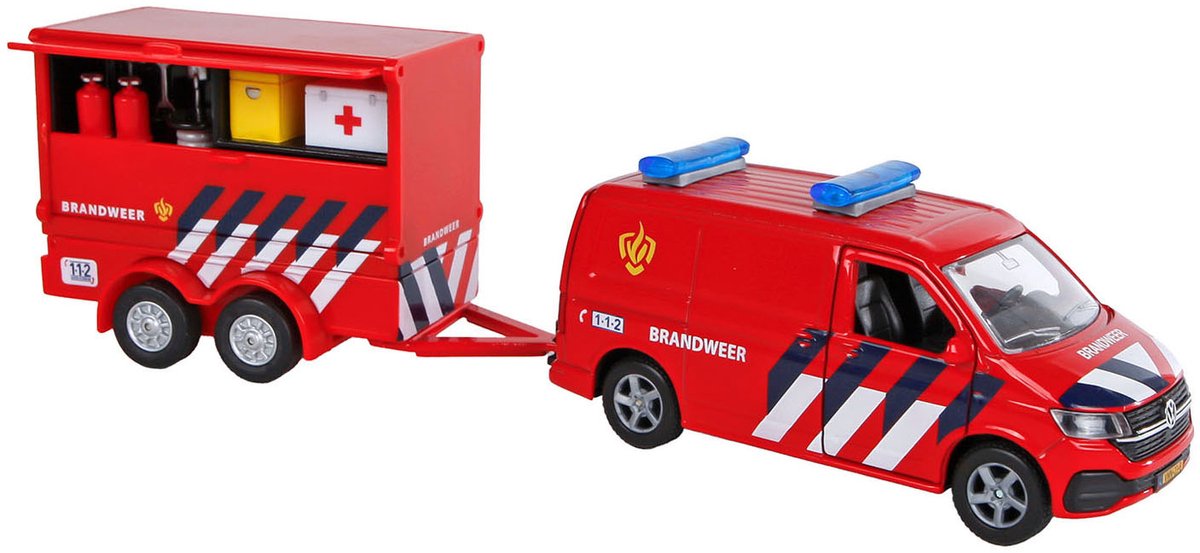 Kids Globe VW Feuerwehrtransporter mit Anhänger