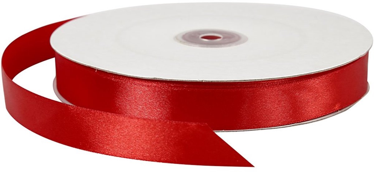 Creativ company satijn lint, b: 20 mm, rood, 100 m