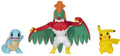 Pokémon pokemon battle figure 3-pack - squirtle, hawlucha, pikachu