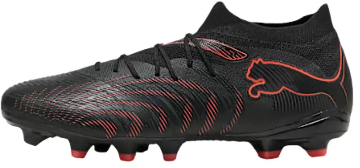 Puma future 9 match fg ag unisex sportschoenen - black-glowing red-strong gray 42.5