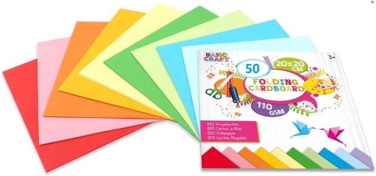 Craft sensations basic craft vouwkarton 110 grams 20x20 cm 50 stuks
