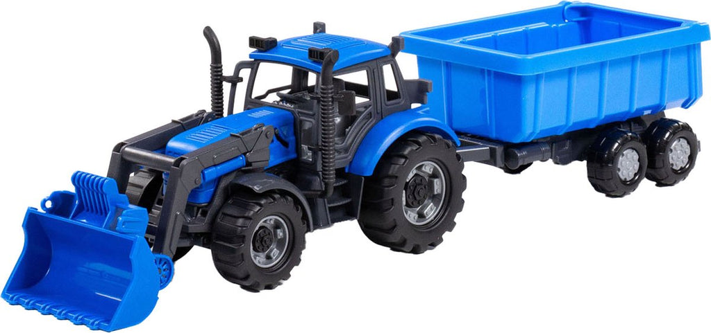 Cavallino -Traktor mit Lader und Unterstützer wipps Blau, Maßstab 1:32