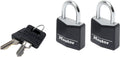 Masterlock hangslot - massief aluminium - zwart - 30 mm - 2 stuks - 9130eurtblk