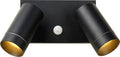 Lucide taylor - wandspot wandlamp binnen buiten - 2xgu10 - ip54 - bewegingssensor - zwart