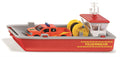 Siku 2117, brandweer-werkboot, 1:50, kunststof, rood geel, incl. ford f150 pick-up (metaal kunststof) en stickervel