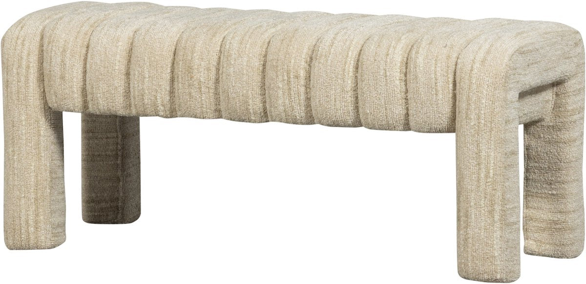 Woood frex bankje gestoffeerd - bouclé - naturel - 48x110x43
