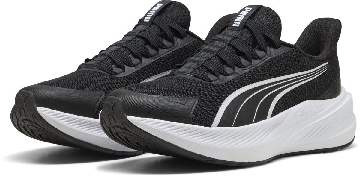 Puma dasher lite sliptech jr unisex sportschoenen - black- silver-light lavender-ultra red- white