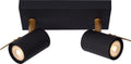 Lucide grony - plafondspot (plafondlamp) - led dim to warm - gu10 - 2x5w 2200k 3000k - zwart