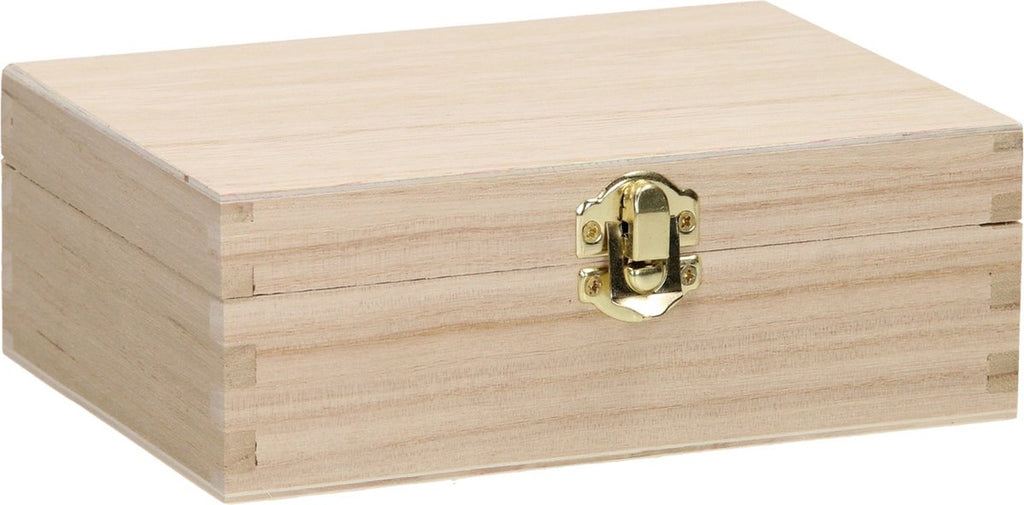 Spielholz-Kartenbox mit 2 Fächern und Klappdeckel