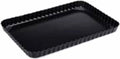 Point-virgule geribde taart- quichevorm - anti-aanbaklaag - losse bodem - 31x21x3cm