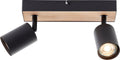 Brilliant jello wood - plafondspot - 2xgu10 - hout zwart