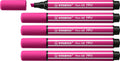 Stabilo pen 68 max – premium viltstift met dikke beitelpunt - roze - doos 5 stuks