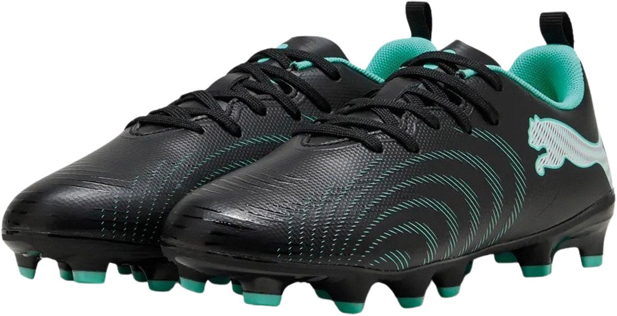 Puma future 9 play fg ag jr unisex sportschoenen - black-intense mint- white 34