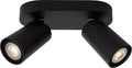 Lucide xyrus - plafondspot (plafondlamp) - led dim to warm - gu10 - 2x5w 2200k 3000k - zwart