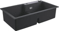 Grohe k500 composiet dubbele spoelbak - 86cm - inbouw - met overloop en automatische afvoer - granite black