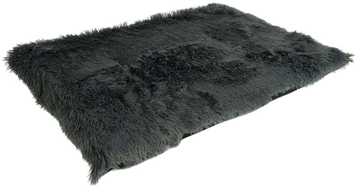 Duvo plus snug benchkussen - zacht langharig pluche - wasbaar op 30°c - l 91x61x7cm - donkergrijs l